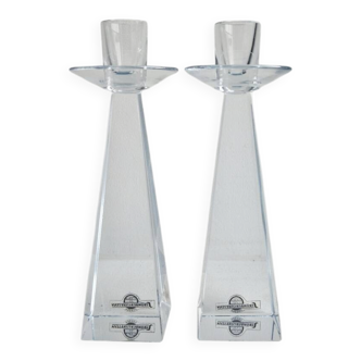 Pair of crystal candlesticks