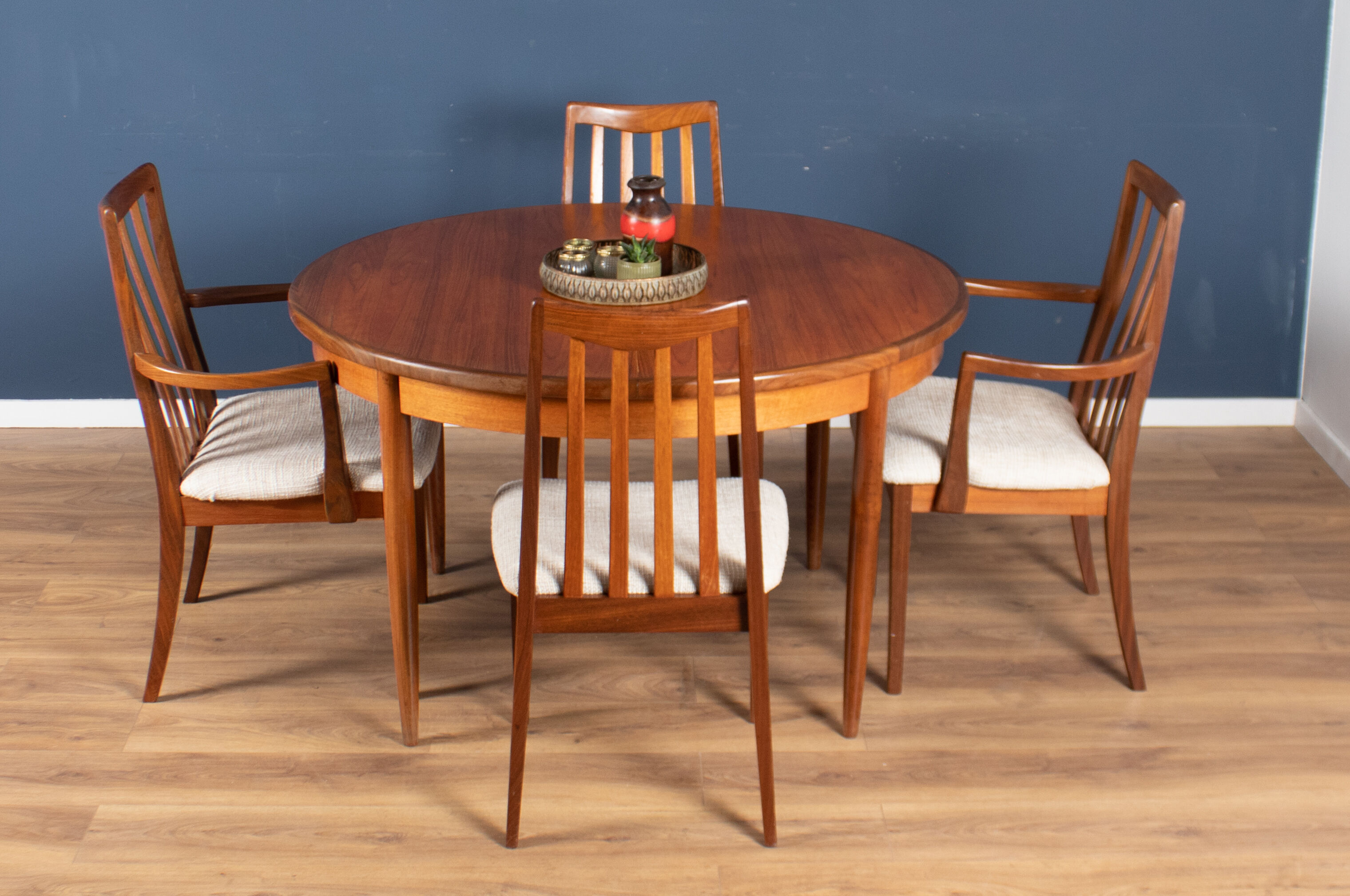Retro teak 1960s mid century dining table & 6 chairs by G plan Victor Wilkins
