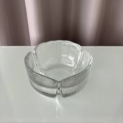 Vintage Scandinavian Textured Glass Ashtray | Organic Design | 1970s