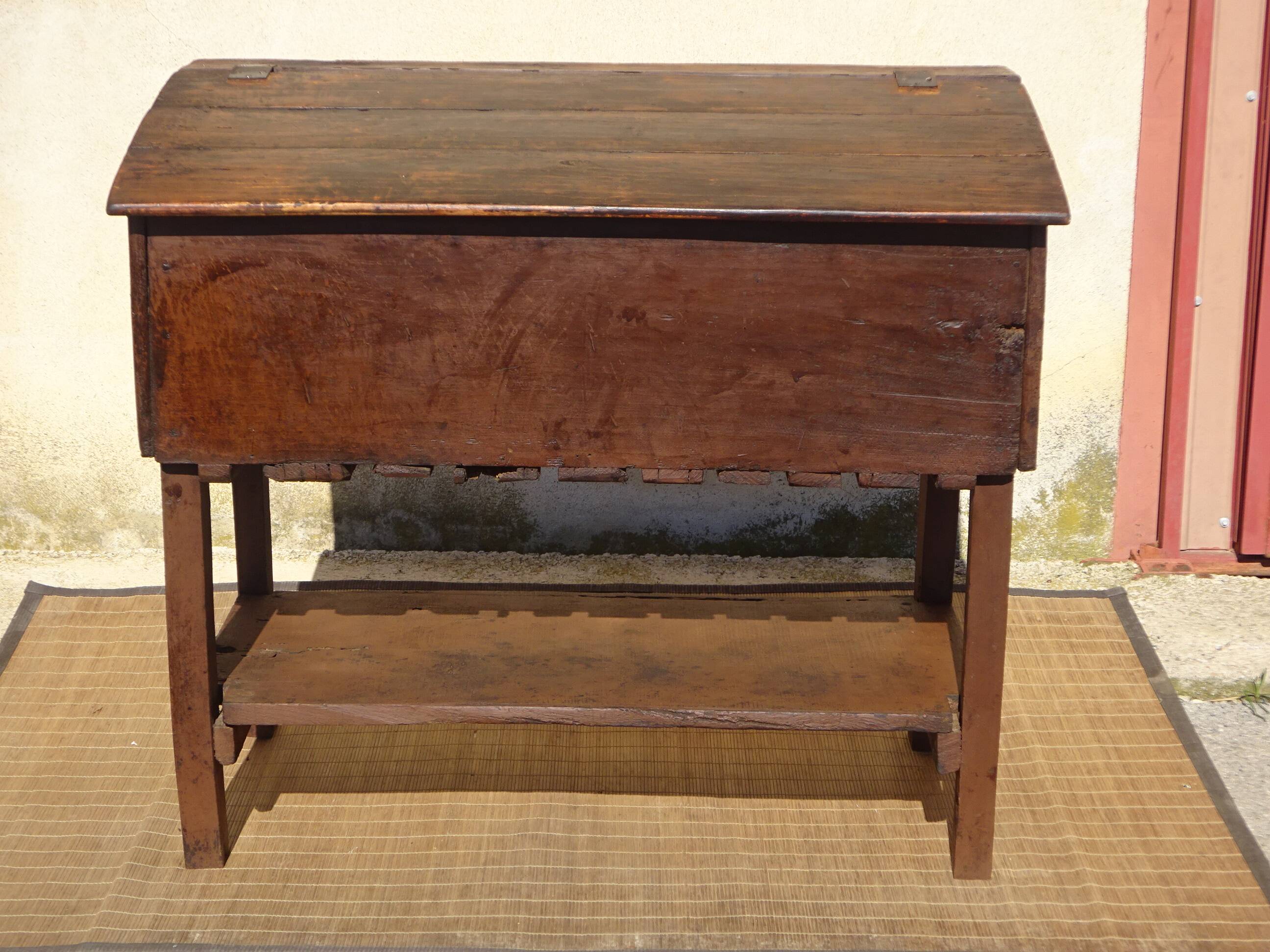 Antique coffre égouttoir en chêne massif
