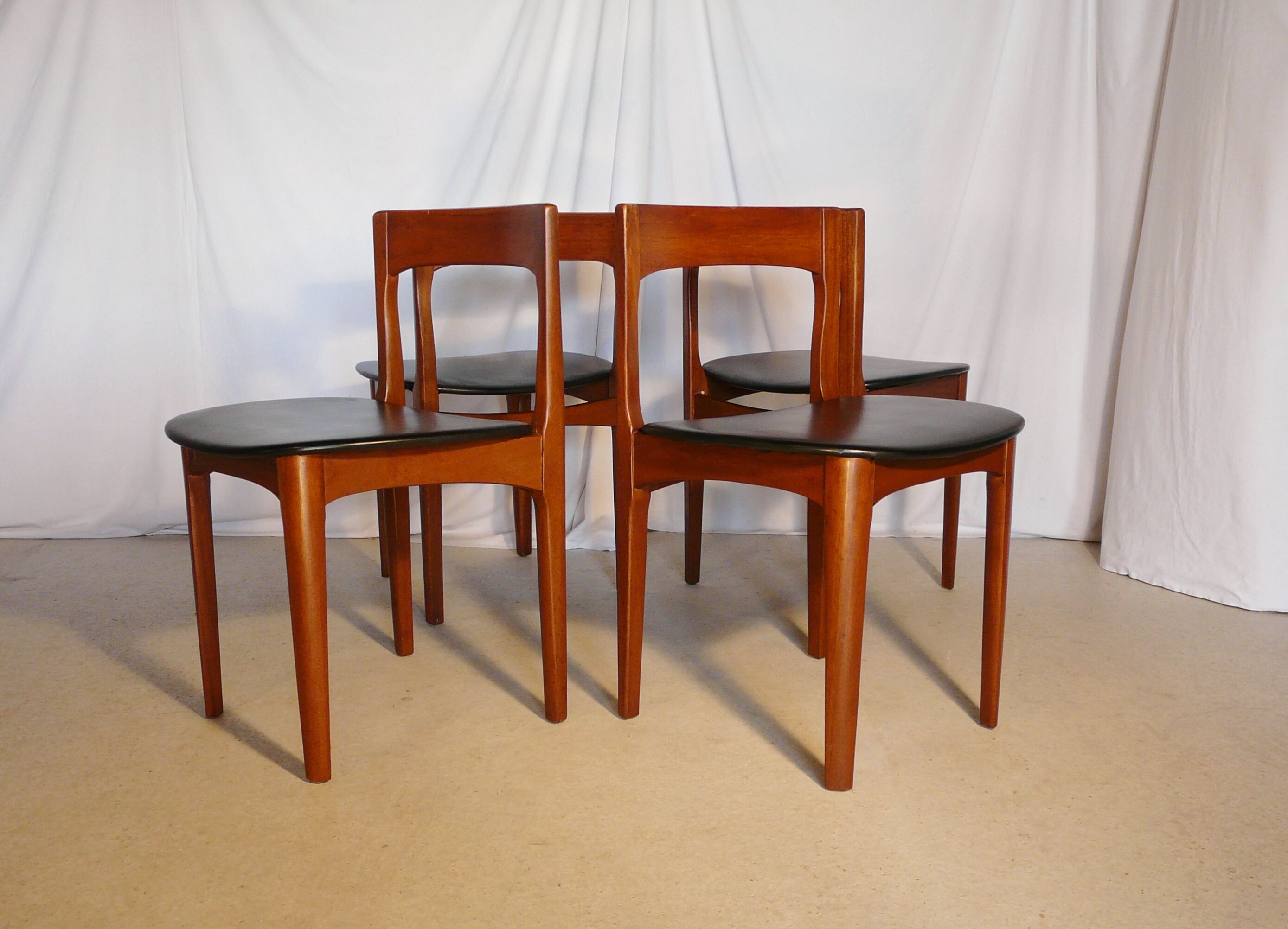 Lot of four scandinavian teak chairs
