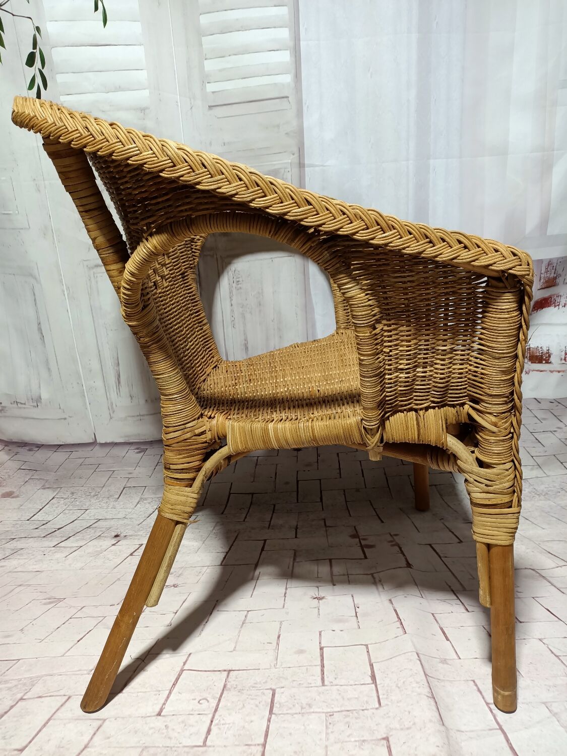 Vintage rattan basket chair