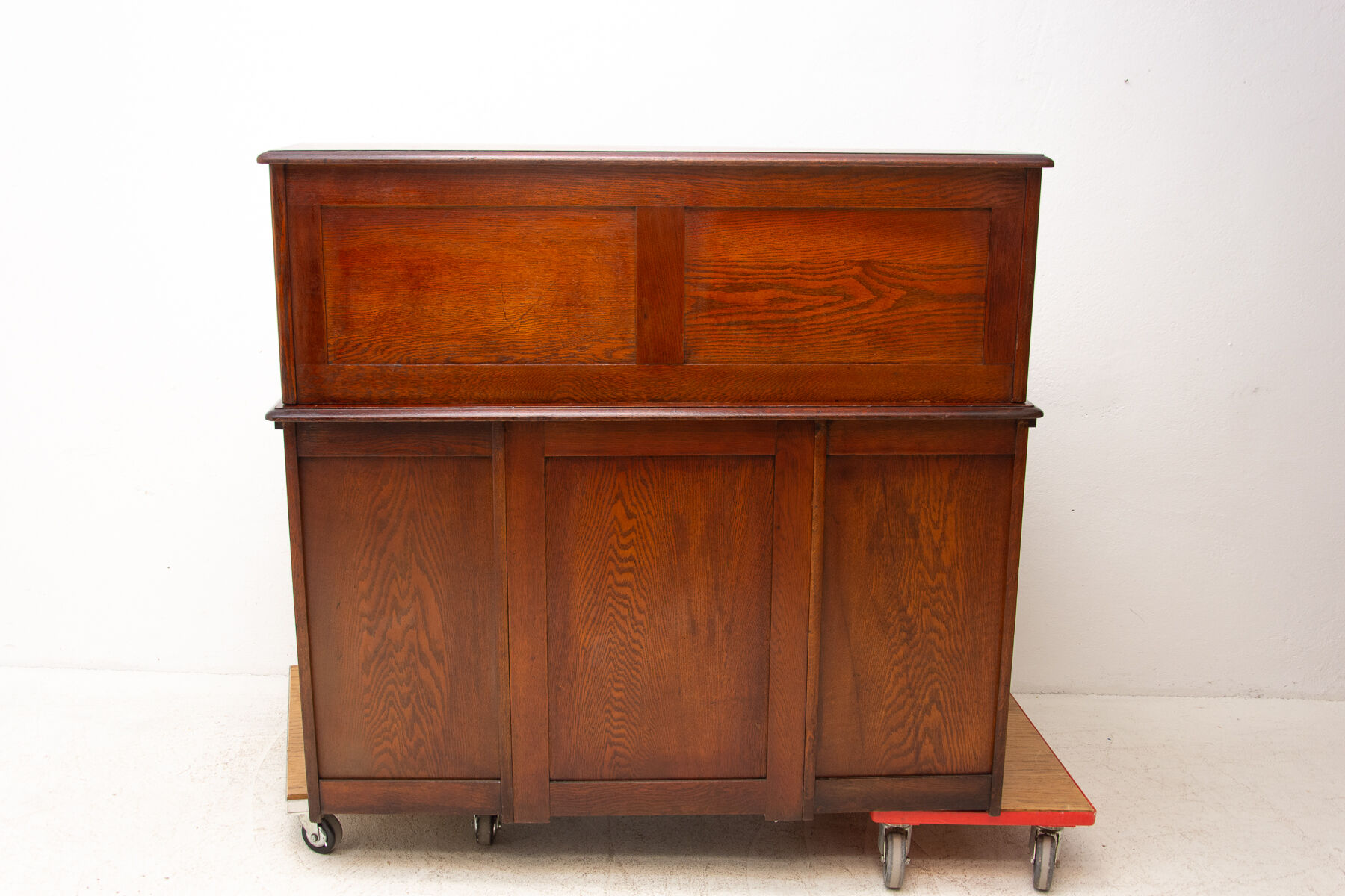 Antique roller blind writing desk 1930s, United Kingdom