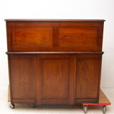 Antique roller blind writing desk 1930s, United Kingdom