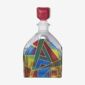 Carafe ou bouteille décorative des années 1970 par Luigi Bormioli, fabriqué en Italie