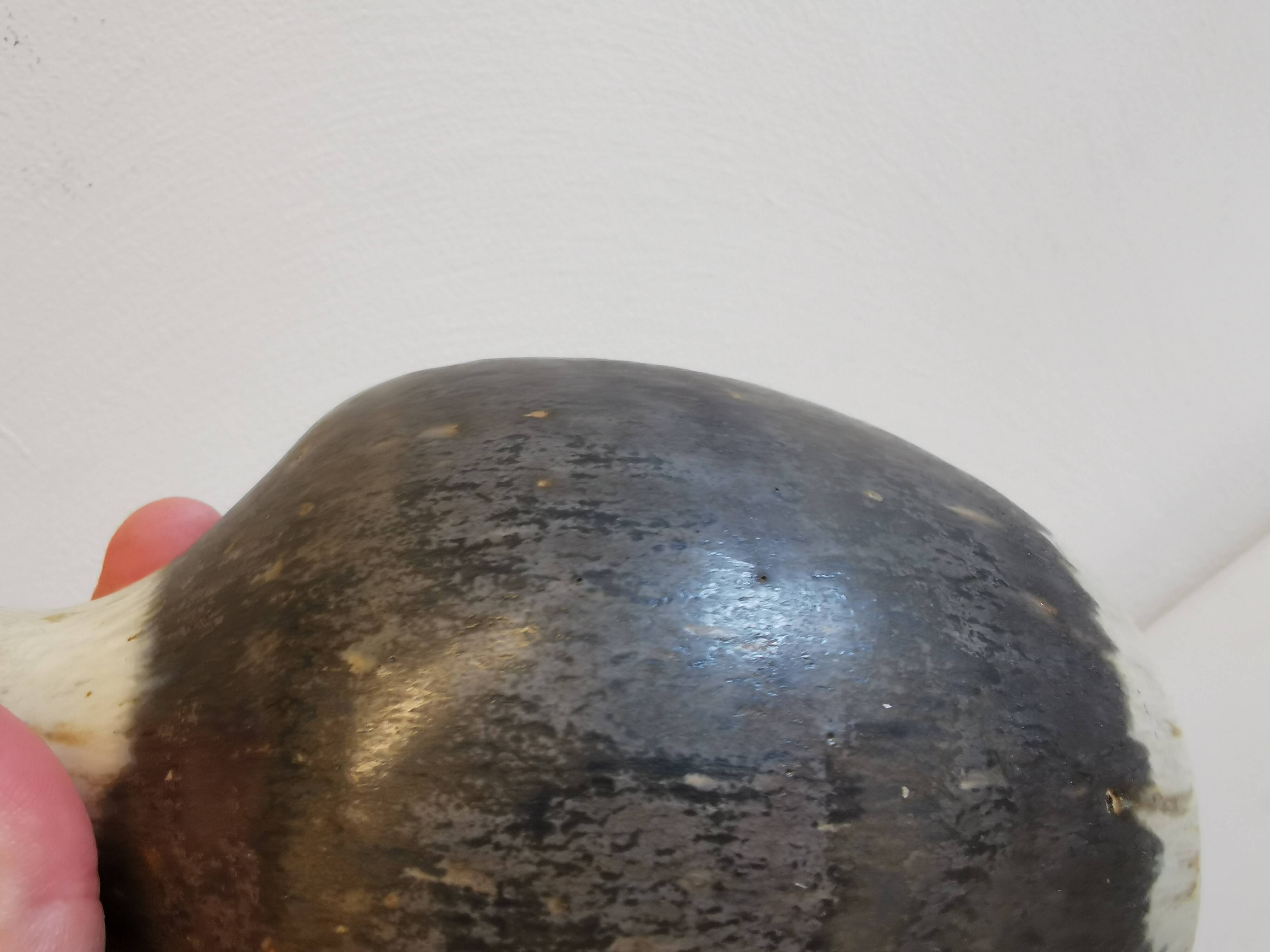 Danish designed vase in hares fur glaze from the 1960s.