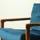 Vintage armchair navy blue velvet Mid century modern design by Zenon Bączyk 1965