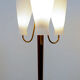 Tripod floor lamp with three arms and opaline glass - 1950s