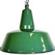 Grande Lampe à Suspension Industrielle en Émail Vert, 1960s