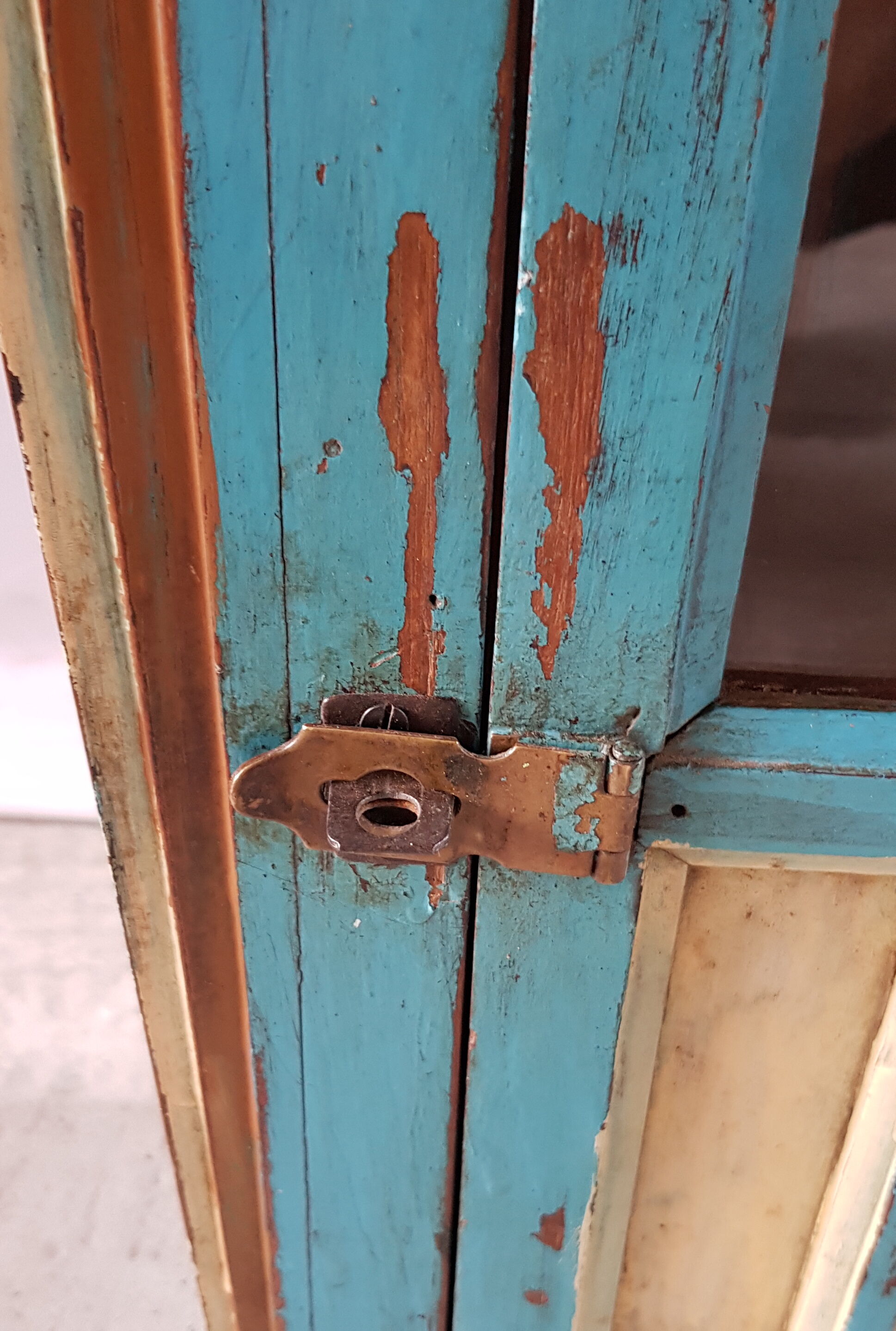 Old window - teak wall shelf