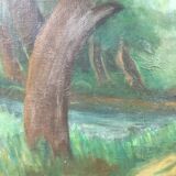 Green countryside landscape board