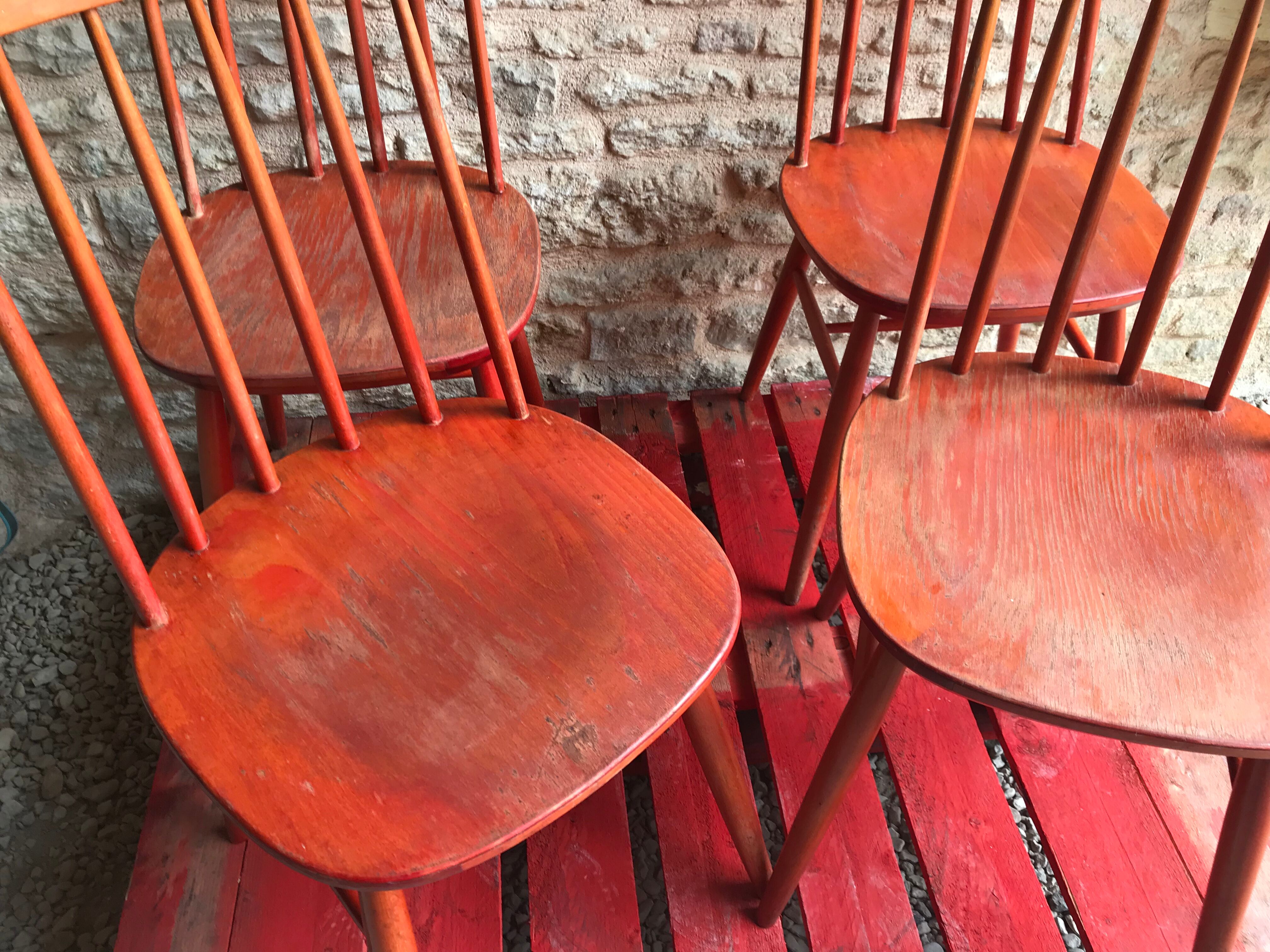 Set of 4 vintage 1960's scandinavian