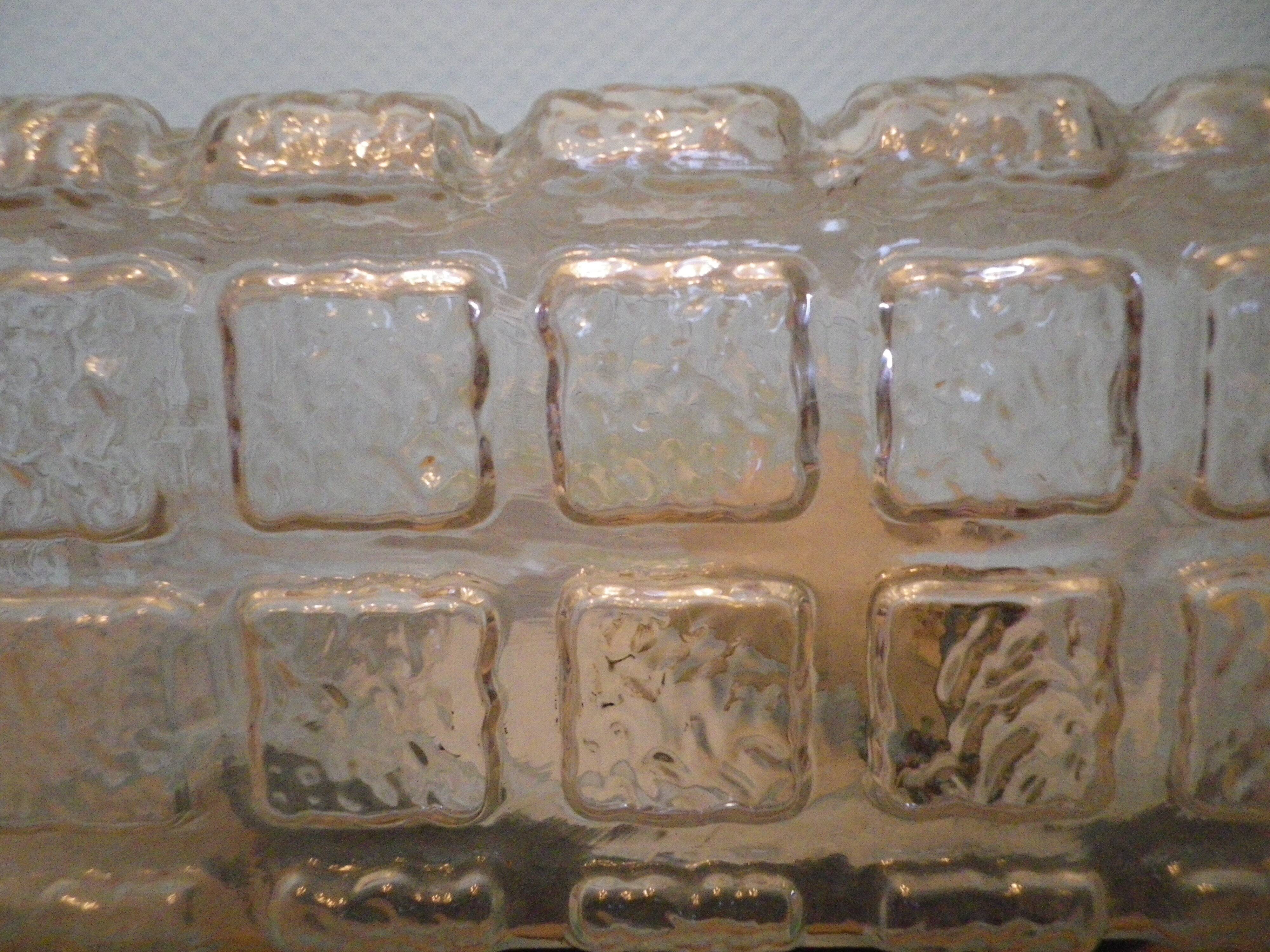 Pressed glass ceiling light, porcelain socket