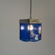 Art Deco ceiling light in blue glass and chrome, 1950s, Italy