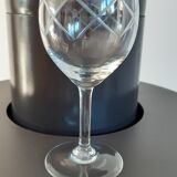 Set of 7 wine glasses engraved 50s