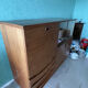 Scandinavian style furniture, brand "eros" in blonde teak, around 1960.