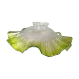 Abat-jour de verre clair & vert opalescent