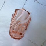 Vintage vase in pink glass art deco France