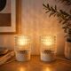 Pair of textured glass lamps 1970