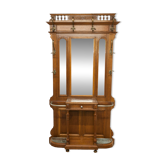 Napoleon III wardrobe in walnut, late 19th century, 3 mirrors, marble.