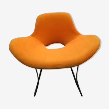 70s design velvet armchair