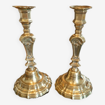 Pair of Regency period candle holders