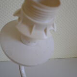 Lasuffed white metal suspension - 3 pink lampshades