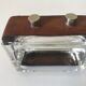 Cendrier cuir et verre moderniste design annees 50 60