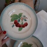 3 dessert plates St Amand cherry