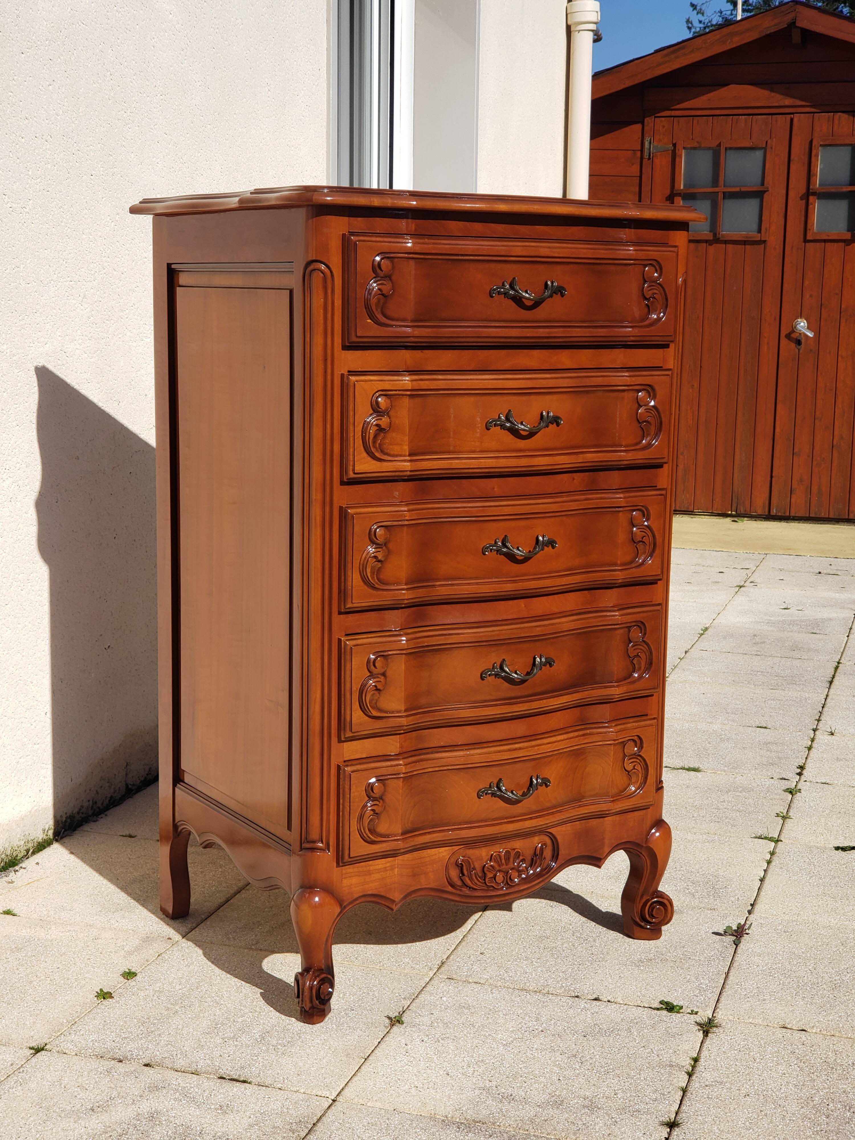 Semainier chiffonnier ancien style Louis XV