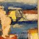 Original Swedish Oil on Canvas - "Abstract Harbour Motif" vintage