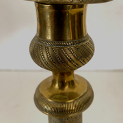 Pair of Louis XVI style candlesticks in chiseled and gilded bronze - XIXth century