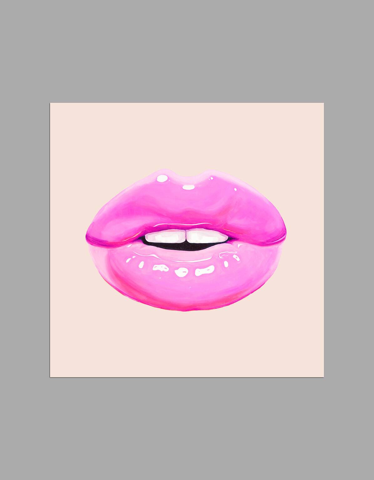 Pink Lip Paint Print