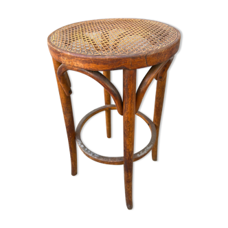 Canned bar stool and curved wood