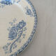 Old flat plate, light blue ironstone from Sarreguemines, model r.