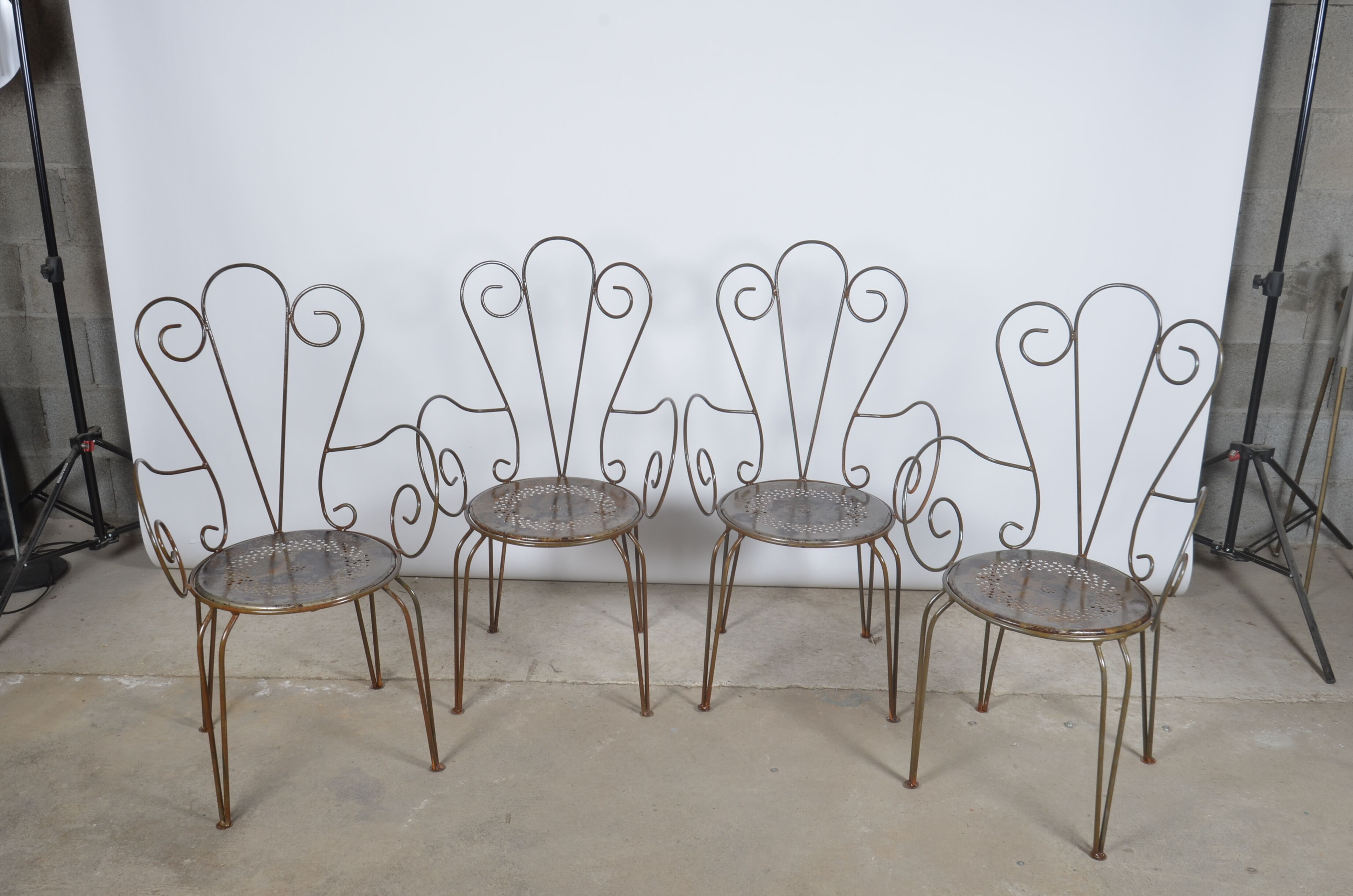 Chaises de jardin en fer forgé