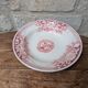Hollow plate U et Cie Sarreguemines model Jardinière with pink flower decoration.