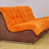 2-color corduroy modular sofa, 1970s