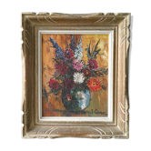Painting, oil on canvas, still life, flowers, mid twentieth