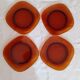 Suite of 4 amber dessert plates
