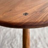 Brutalist wooden round table