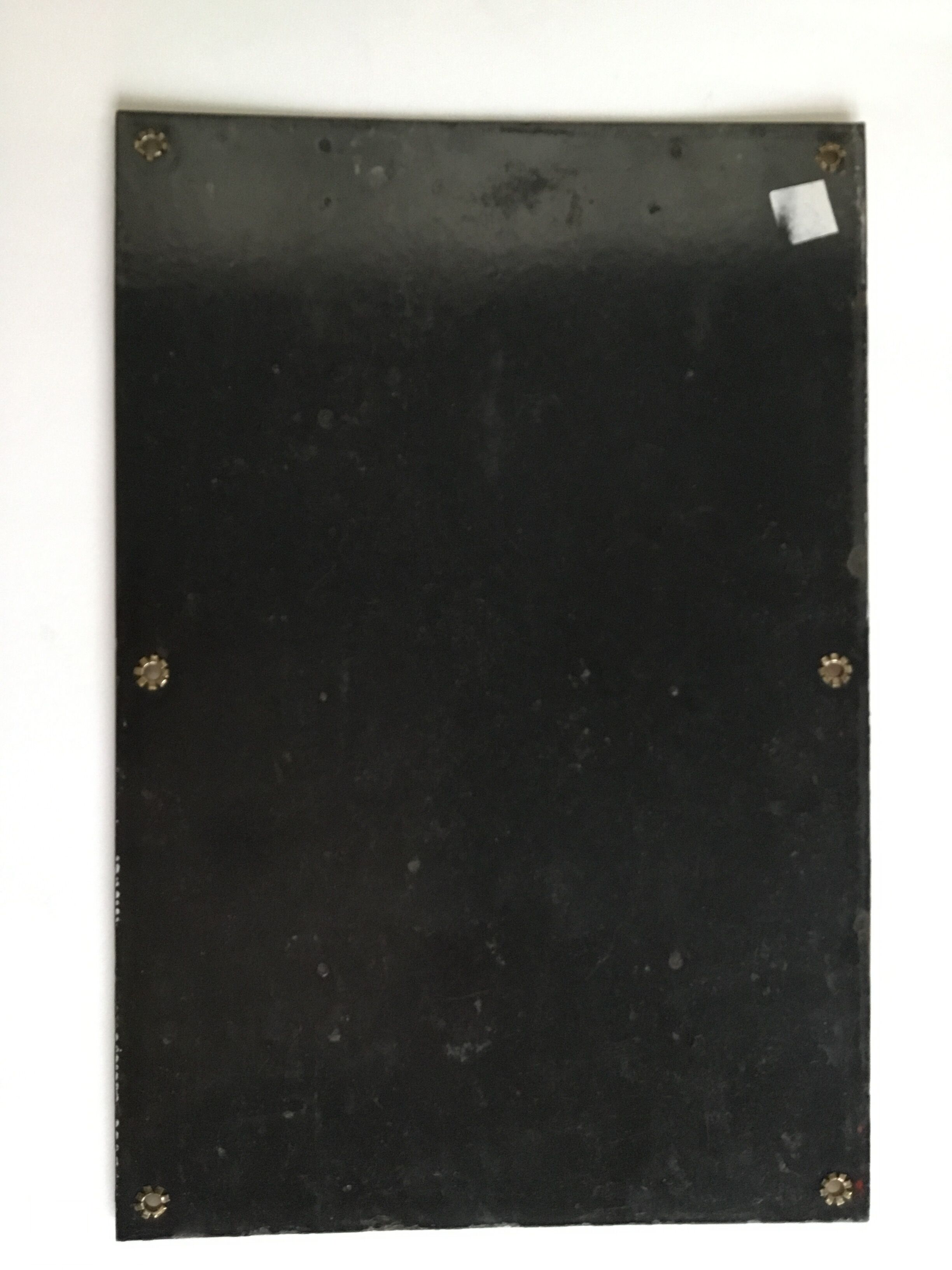 Old enamel safety plate