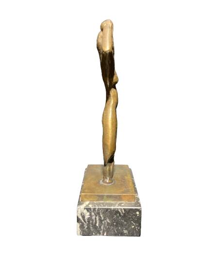 Bronze sculpture of a nude woman on a marble base, signed Patsoglo