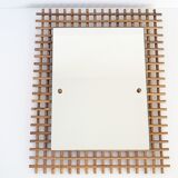 Mirror 65x51cm vintage rattan 1950