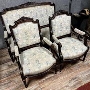 Louis XVI style living room in rosewood and gilding circa 1850
