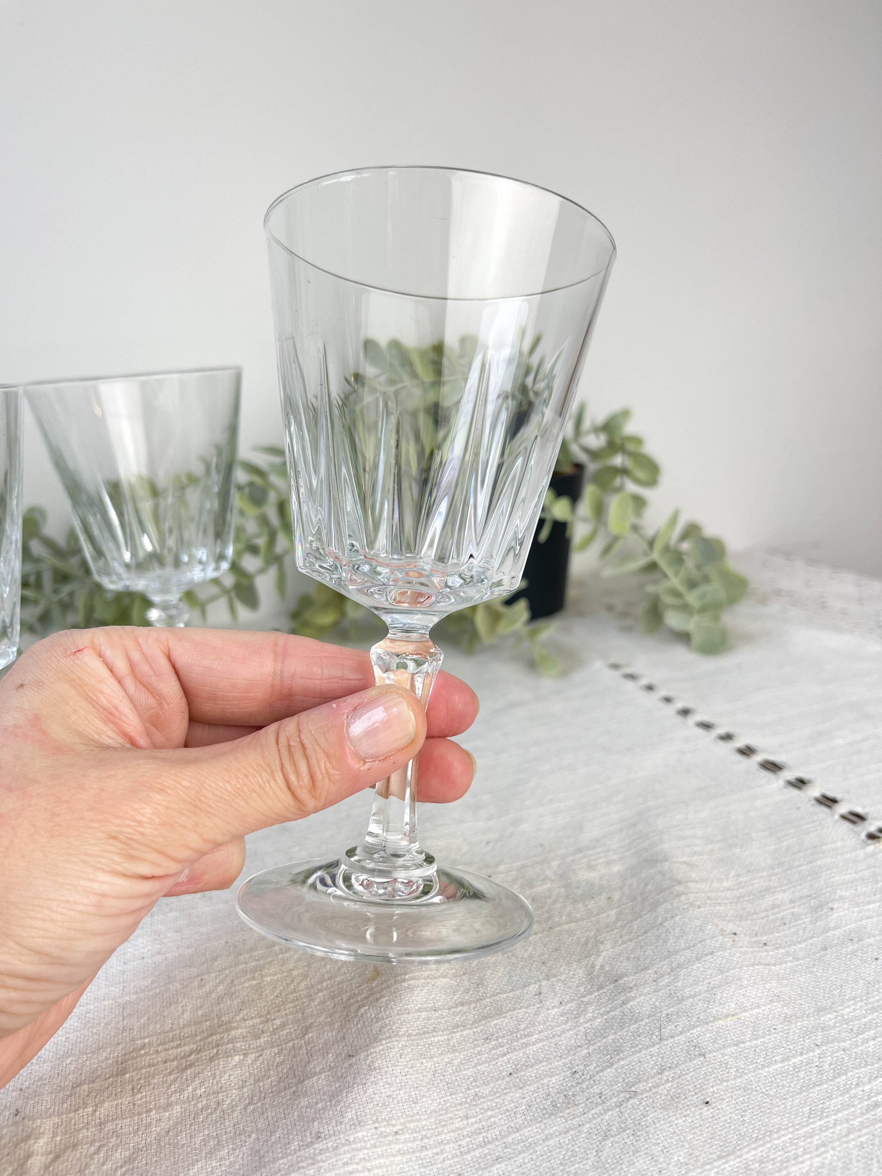 6 Vintage Cristal D'Arques Versailles Red Wine Glasses No. 4