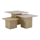 Ensemble de 3 tables basses gigognes en travertin vintage