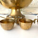 Brass Punch Bowl Set with 12 Cups, Ladle – French Vintage Mid-Century