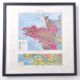 Brittany and Loire estuary map 43x43cm vintage from 1950
