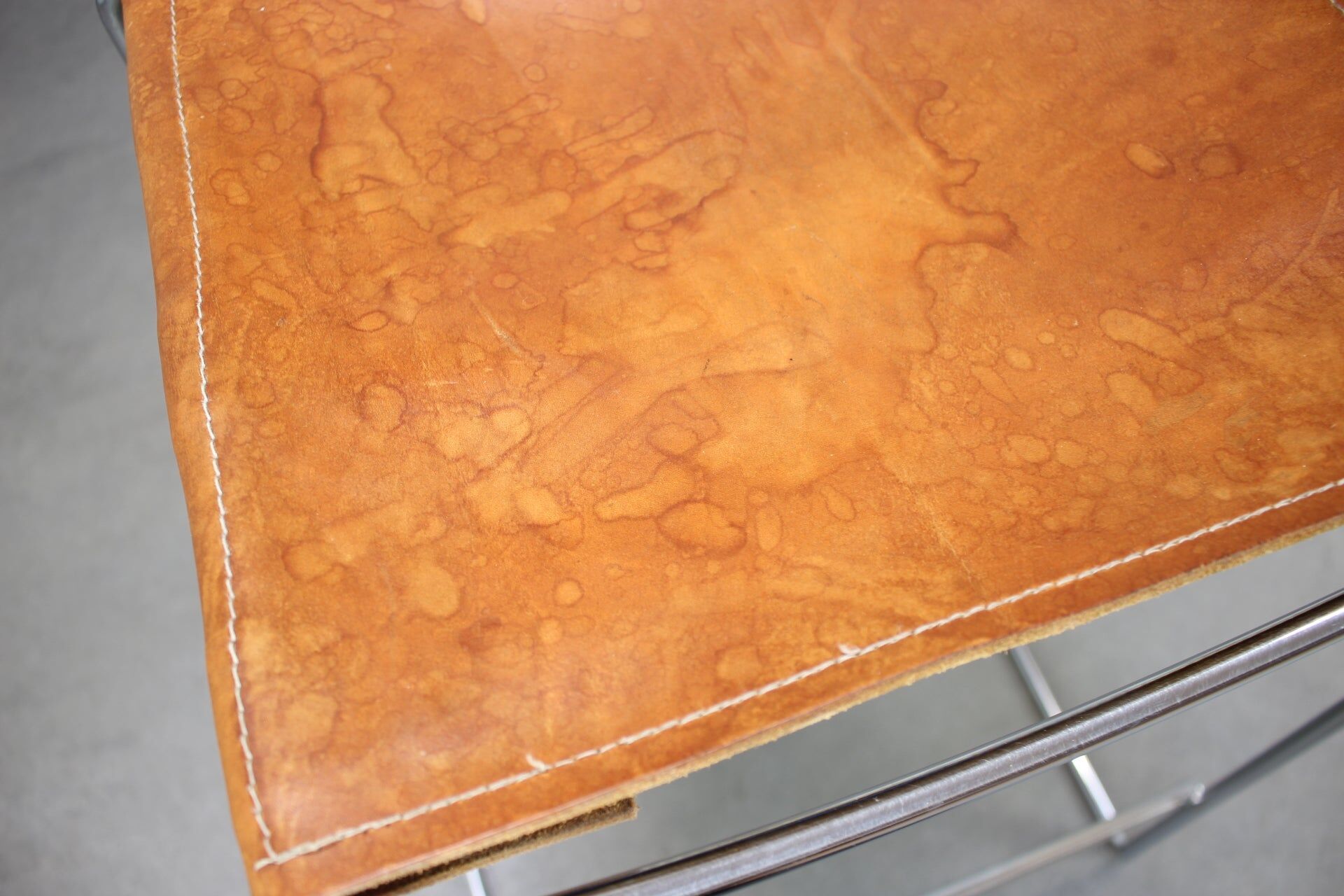 Leather stool by Giandomenico Belotti for Alias, Italy, 1970s.